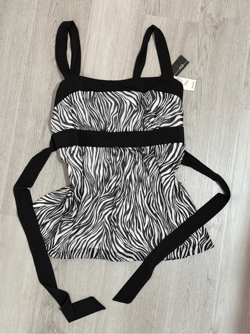 ✨ NWT Y2K AGB Babydoll Zebra Print Top ✨